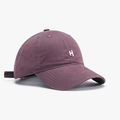 Vintage dark purple cotton baseball cap with white 3D embroidered letter H logo - Burgundy