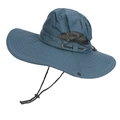 Cappello da sole blu navy ad asciugatura rapida con tesa larga e cordino regolabile - Regolabile (56-58cm) / Blu navy