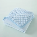 Coperta per neonati azzurra double-face con texture minky a pallini 3D morbida - Blu