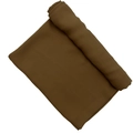Elegant brown satin chiffon scarf with pleated texture and soft drape for women - 180*70cm / Ochre (15#)
