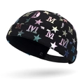 Cappello docker nero con stelle colorate e stampe della lettera M stile retro - Regolabile / Nero