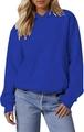 Detail view of the blue oversized hoodie featuring a front kangaroo pocket and drop shoulders - Sapphire Blue