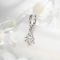 Pendientes minimalistas de plata con forma de árbol de Navidad y diamantes finos - Árbol de Navidad (Individual)