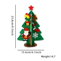 Vue détaillée du sapin de Noël en feutre DIY avec dimensions de 23,8 cm de hauteur et 15,6 cm - Sapin de Noël Style B (Kit de Matériel)