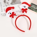 Diadema navideña con figuras 3D de Papá Noel sobre muelles y lazos rojos - Estilo de oso / Rojo/Blanco