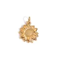 Ciondolo a forma di fiore in acciaio inossidabile placcato oro 14K, 15x15mm - Forma di Girasole (HP1644) / Oro