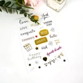 Golden lettering decorative heart stickers for scrapbooking and DIY gifts decorating - Bronzing Text Sticker