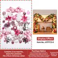 Pink and white 61-piece Christmas ornament set for 270cm festive PVC garland decor - Accessory Pack (Rattan Not Included) / Pink White