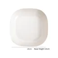 Cream square snack plate with gold trim and speckled texture, 14cm size with 3.5cm base height - Beige-Deep Square Dish