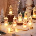 Candela di Natale luminosa con Babbo Natale e luce LED calda effetto fiocco di neve - Stile Casuale