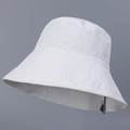 Close-up of a white outdoor bucket hat showing fabric texture and adjustable wind rope - M (56-58cm) / White