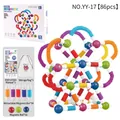 86-piece magnetic building block set with colorful bars, spheres and a bear storage bag - 86 Pieces Color Box Set (with Storage Bag)