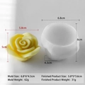 Yellow rose flower silicone mold for DIY candles and soaps with size measurements - Rose Style (J-1250)