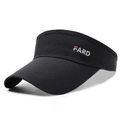Breathable black open top sun visor hat for running with long brim and mesh fabric - Adjustable / Black