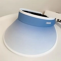 Blue and white gradient UPF50+ visor hat with adjustable strap and wide brim for sun protection - Gradient Large Brim Style / Sky Blue