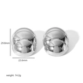 Polierte silberne Edelstahl-Ohrringe für Damen mit einer Höhe von 29,8 mm - Silber