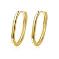 Polished gold oval geometric hoop earrings for women with minimalist aesthetic design - Geometric U-Shaped Hoop - Gold