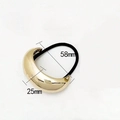 Minimalist gold alloy U-shaped metal ponytail holder with elastic hair tie 58mm - 58*25mm