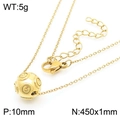 Collar de acero inoxidable dorado con colgante de bola de 10mm y cadena de 450mm - Estilo Dorado (KN282295-K)