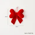 Lazo decorativo rojo de terciopelo 22cm para decoración romántica de San Valentín - Pequeño (22cm) / Rojo