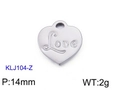 Pendentif cœur en acier inoxydable argenté avec gravure Love et design évidé - Style Cœur Gravé 'Love' Argent (KLJ104-Z)