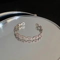 12# Silver Chain Pave Rhinestone Open Bangle
