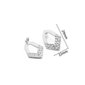 Silver irregular pentagon earrings with hammered texture and mirror polished finish - 22x29mm Half-Embossed Polygon Teardrop Studs / Steel