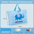 Large blue 80x65cm clothes storage bag with cartoon elephant print for quilts - Blue Elephant (Extra Large 80*65CM)