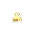 Macro shot of 18K gold plated heart cutout comb pendant in stainless steel - Heart Comb / Gold