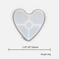 Translucent heart-shaped silicone resin mold with precise 115x10x16mm dimensions for DIY - Heart