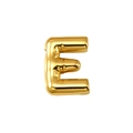 Golden 3D balloon style letter E pendant with polished mirror finish for necklaces - Letter E (Gold)