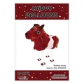 Walking horse foil balloon in burgundy with white spots, size 44x64cm for kids party - Walking Horse