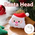 Cute plush Santa Claus brooch with embroidery and metal pin for Christmas accessory - Santa Claus - Brooch Style