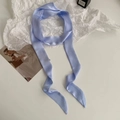 Solid light blue satin skinny scarf for handbag handle or hair ribbon styling accessory - 200cm / Sky Blue