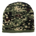 Vue détaillée du motif camouflage numérique et de la texture en maille du bonnet - L(58-62cm) / Camouflage Jungle (A)
