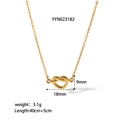 Detalle del collar con colgante de corazón anudado dorado con medidas y peso exactos - Collar de Nudo de Corazón (YYN023182) / Dorado
