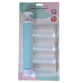 Manual cake airbrush tool set with one light blue sprayer and four clear scale tubes - Light Blue