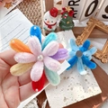 Handcrafted plush rainbow flower brooch with pearls for Christmas gifts and winter outfits - Multicolor Fireworks Fridge Magnet / One Size