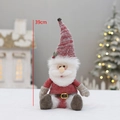 Père Noël en peluche rose avec bonnet rayé et boucle dorée, hauteur de 39 cm pour noël - 39x20cm / Grand Père Noël (HM24-9802A)