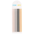 Morandi color PET sticky notes set featuring 8 ultra-fine transparent index tabs on card - Coffee