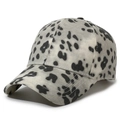 Casquette de baseball unisexe tendance avec un motif à imprimé vache noir et blanc - Réglable / Gris clair