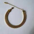 Detail of 18K gold stainless steel flat mesh bracelet with lobster clasp and extender - Steel Color Bracelet 8mm