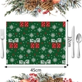 Detailed view of Christmas placemat with snowflake patterns and 45x32cm dimensions - Style 6