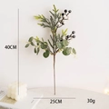 Artificial pine and eucalyptus spray with black and white berries, 40cm height - Small Decorative Pick (40x25cm)