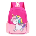 Pink and rose red unicorn backpack with colorful mane for toddler girls preschool - Unicorn Rose Red