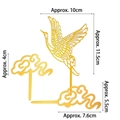 10-piece gold crane and auspicious clouds cake topper set for birthday decoration - Acrylic Auspicious Cloud Crane 10 Sets