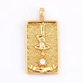 Golden tarot pendant charm featuring The Hanged Man design with inlaid zircon stone - 15. The Hanged Man