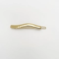 Polished gold wavy metal hair clip detail with minimalist irregular spring clamp design - Gold V-Shape Style