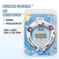 Cooling neck ring with beige floral pattern and 28°C PCM technology for heat relief - Flower Printed Pattern / Beige