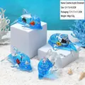 Creative dolphin desk ornament with fluid motion and miniature scene in acrylic shell - Dolphin Pen Holder (blue Water)